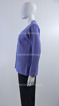 Lilac V-Neck Button Pocket Cardigan