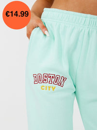 Mint Boston Embroidered Fleece Jogger