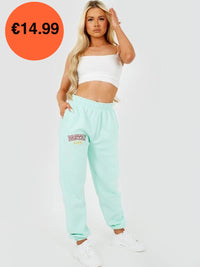 Mint Boston Embroidered Fleece Jogger