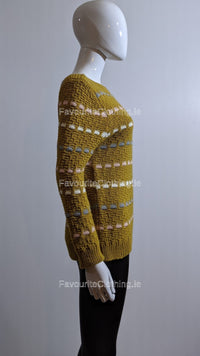 Mustard Pattern Detail Knit Jumper