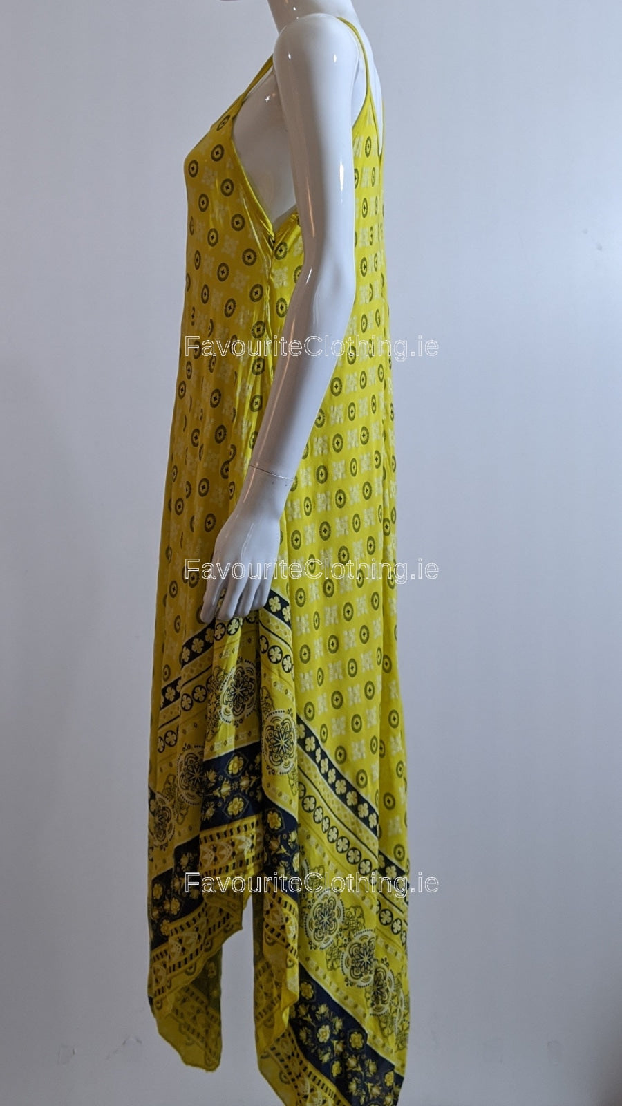 Mustard Pattern Sleeveless Maxi Dress