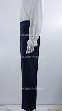 Navy Slim Leg Comfortable Elasticated Trouser