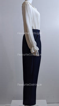 Navy Elasticated Trouser