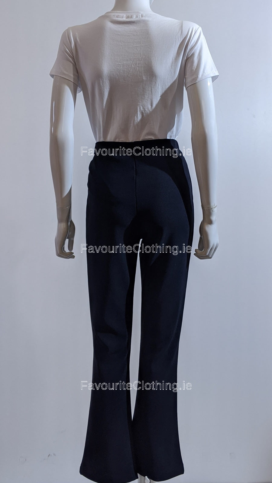 Navy Ribbed Elasticated Trouser