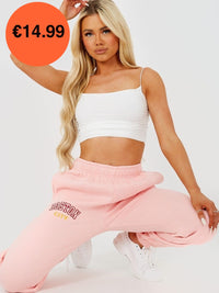 Peach Boston Embroidered Fleece Jogger