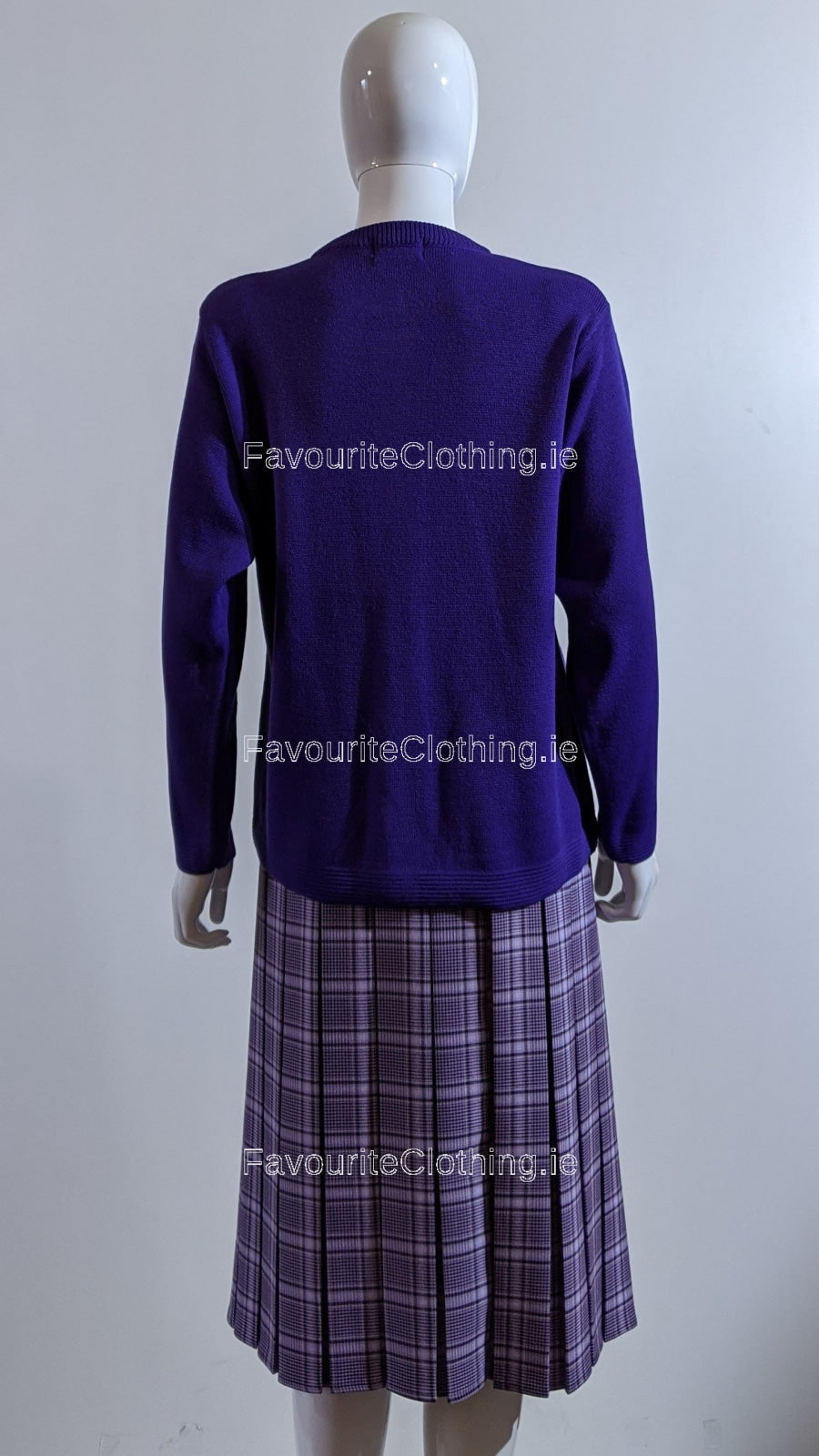 Purple Round Neck Button Cardigan