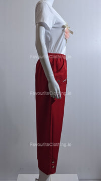 Red Cropped Cotton Trouser