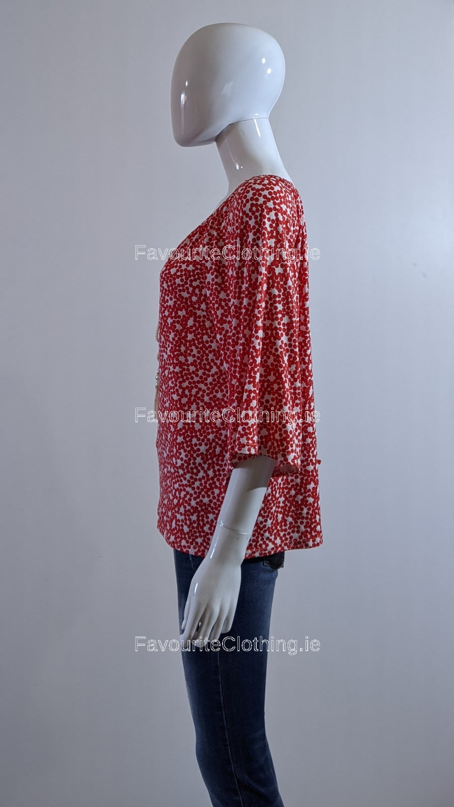 Red Floral Design Top