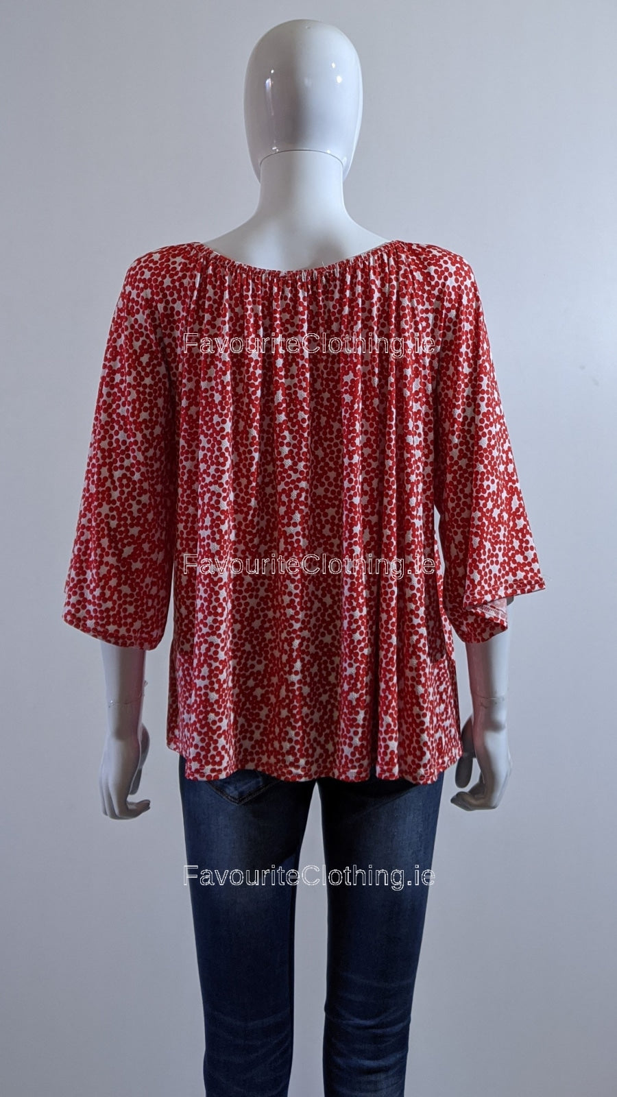 Red Floral Design Top