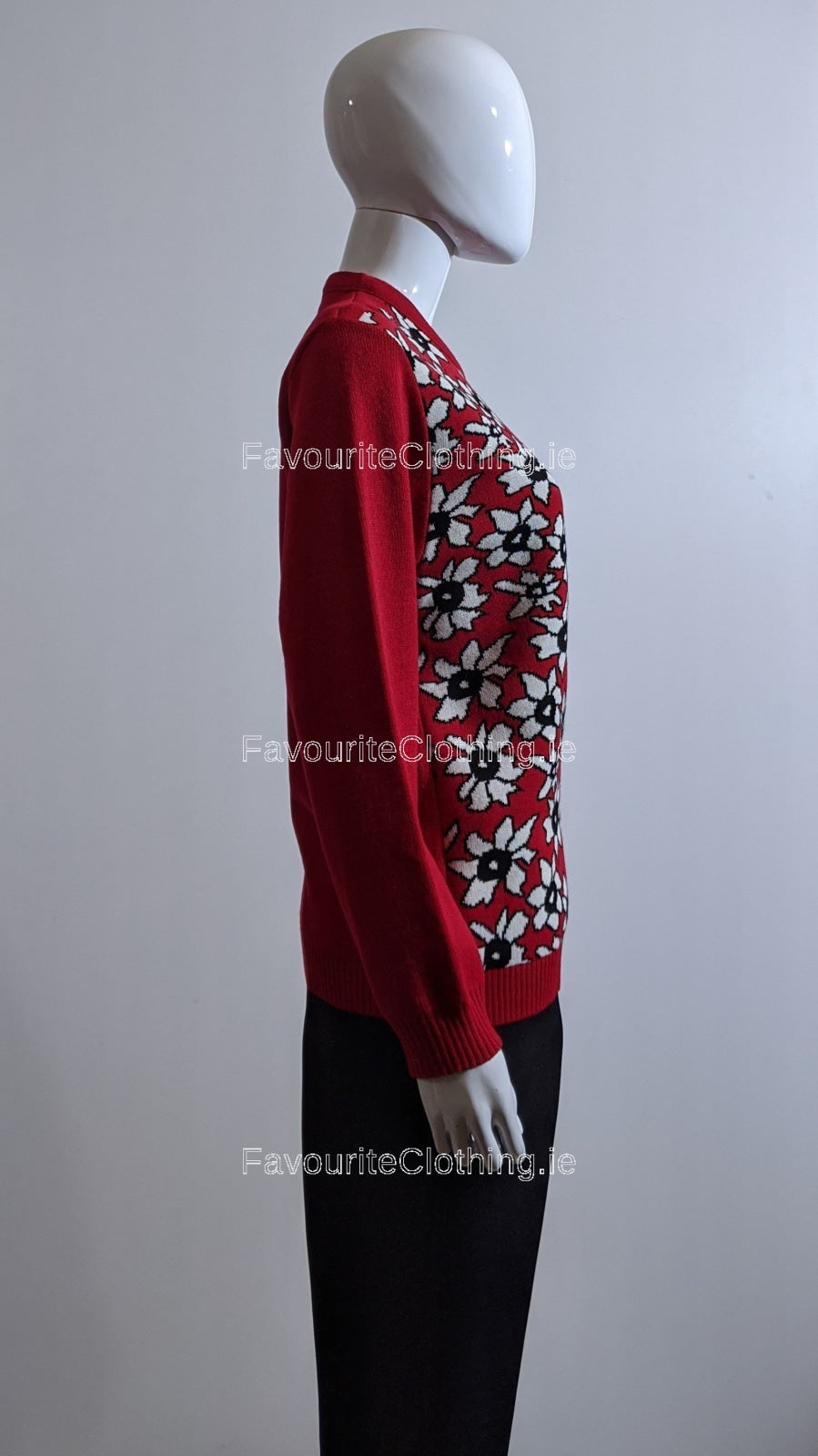 Red Flower Print Jumper