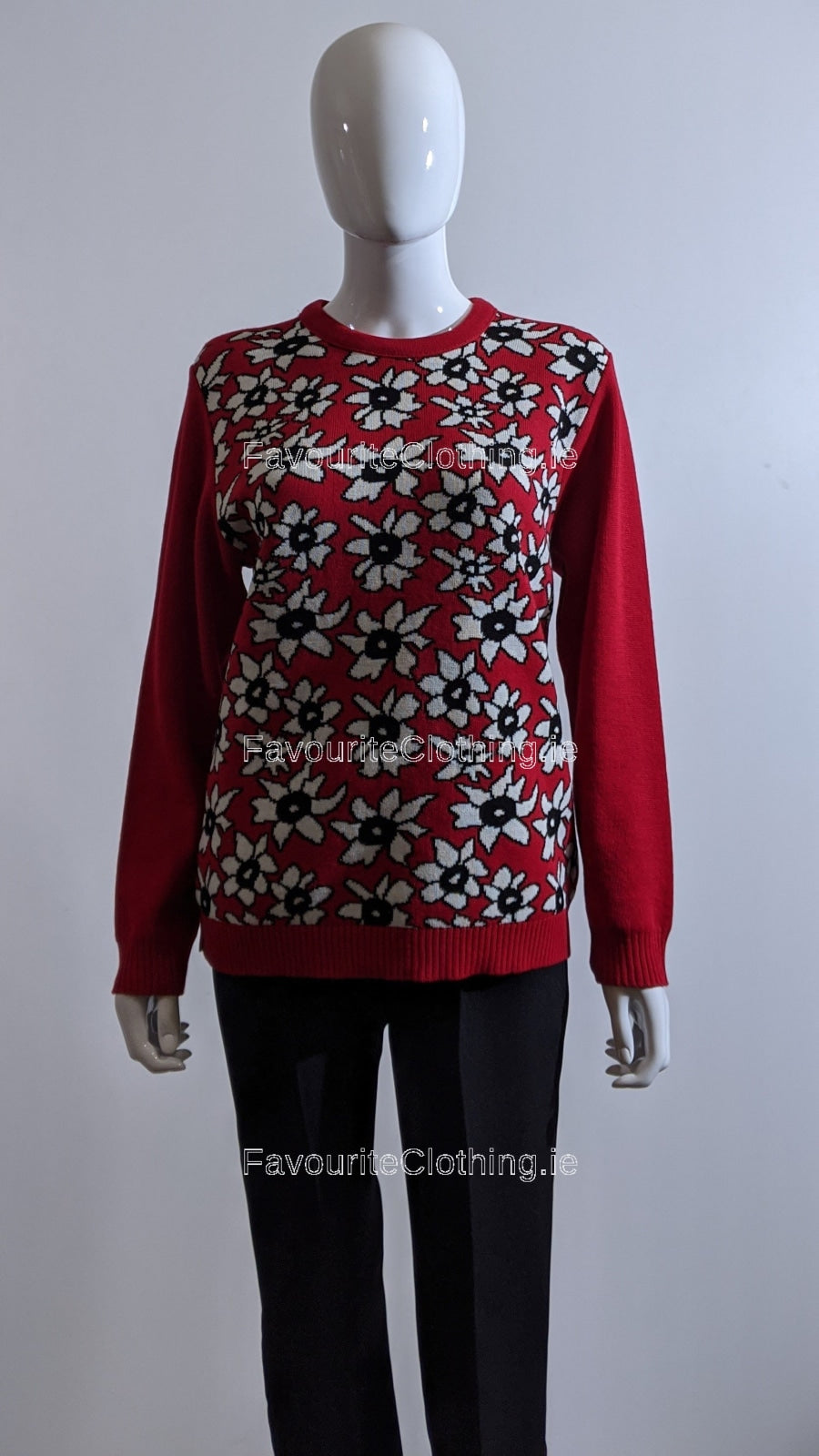 Red Flower Print Jumper