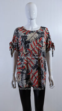 Red Leaf Print Top