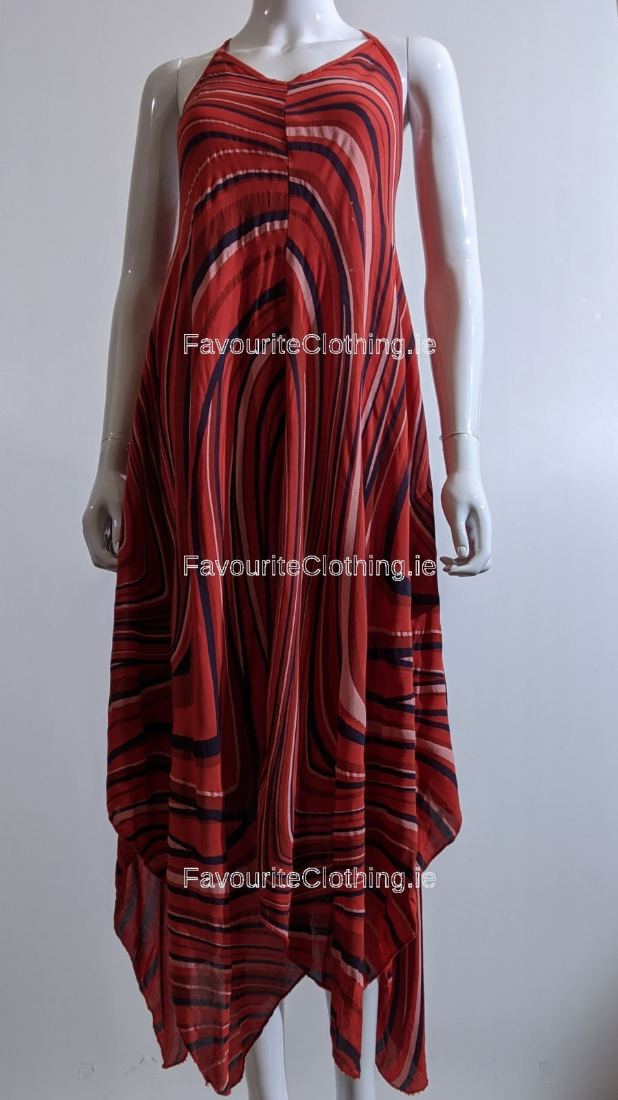 Red Pattern Sleeveless Maxi Dress