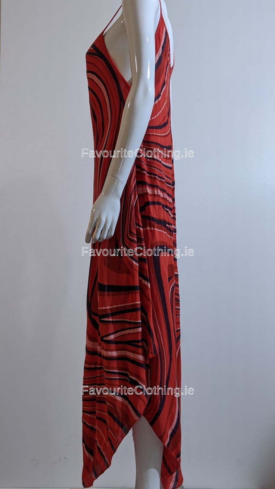 Red Pattern Sleeveless Maxi Dress