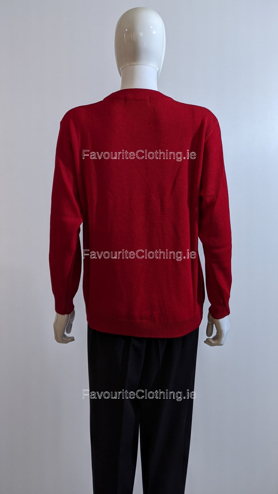 Red Round Neck Diamond Design Jumper