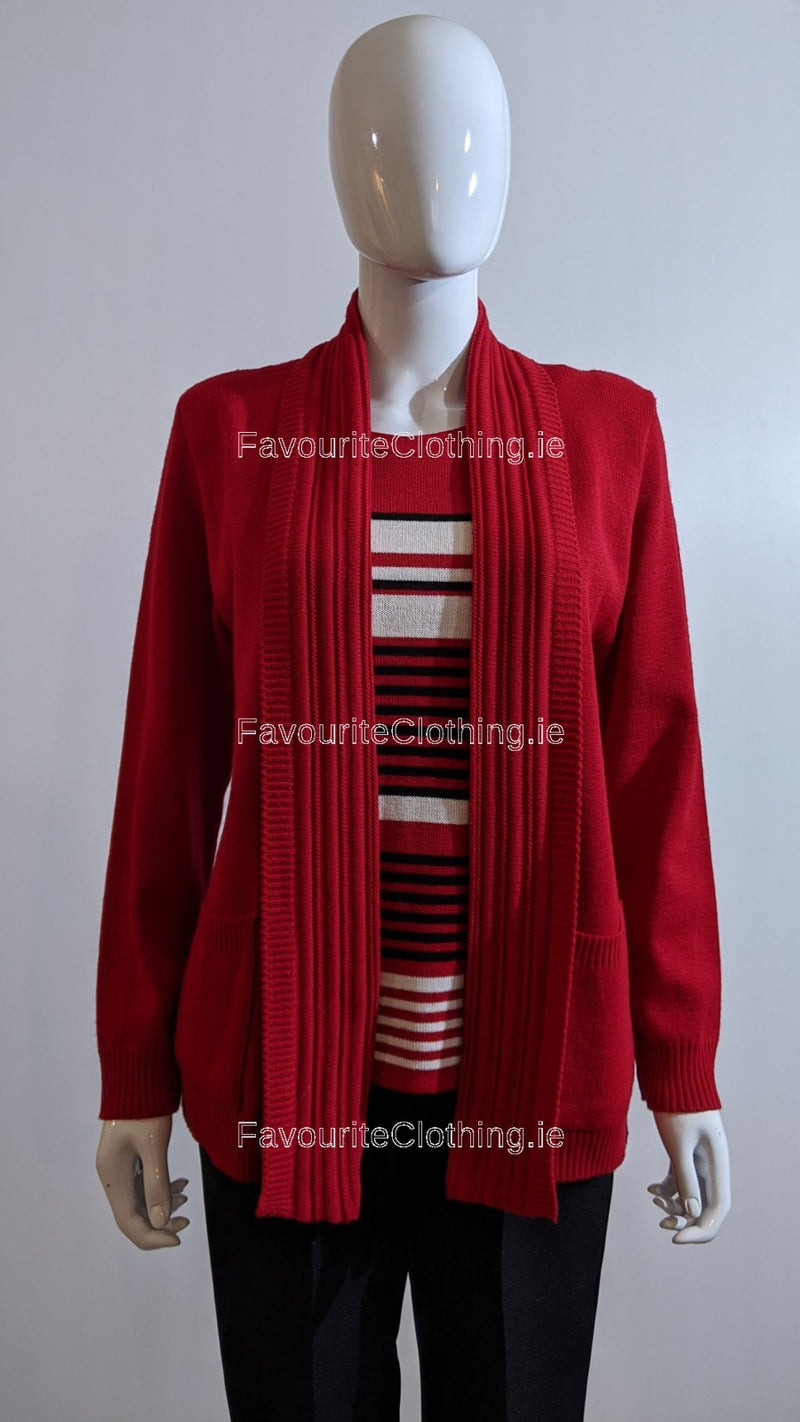 Red Stripe Twinset Jumper