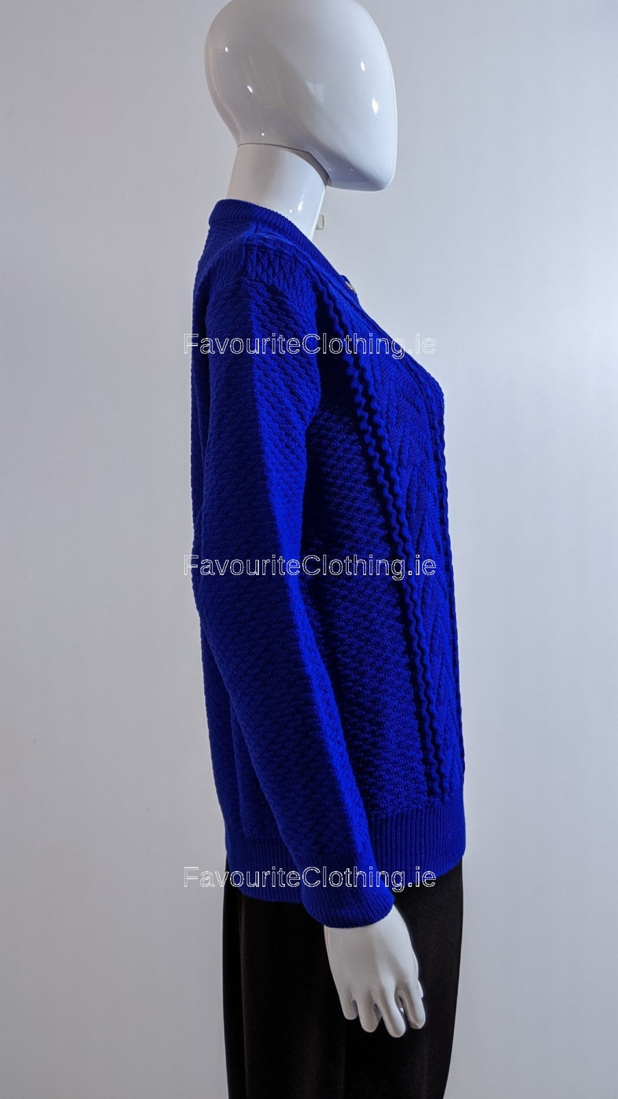 Royal Blue Button Up Design Cardigan