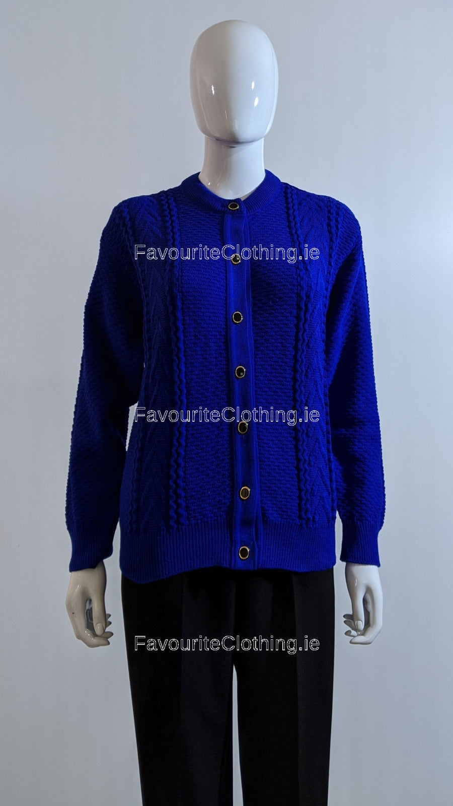 Royal Blue Button Up Design Cardigan