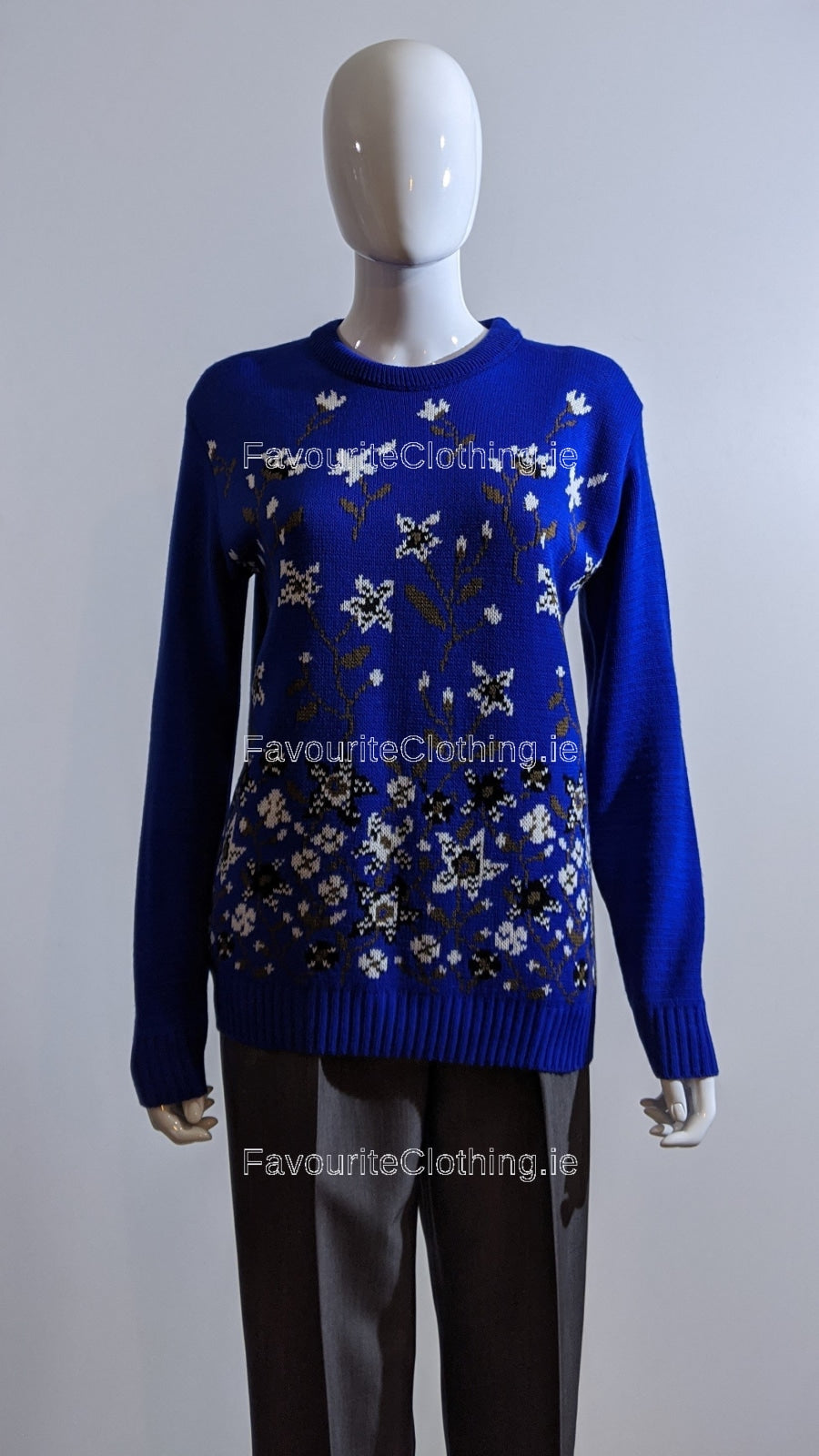 Royal Blue Floral Print Jumper