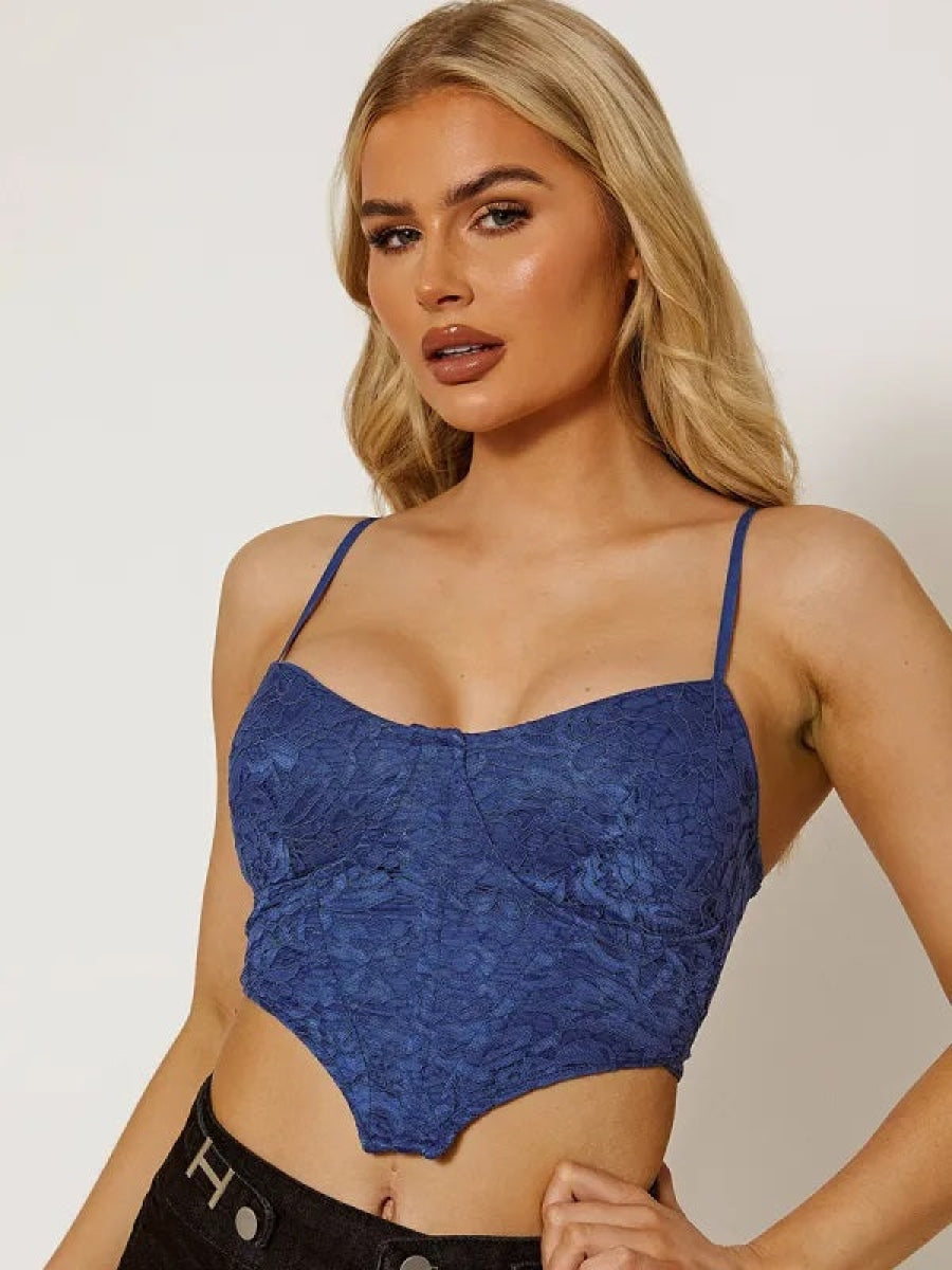 Royal blue bustier hot sale top