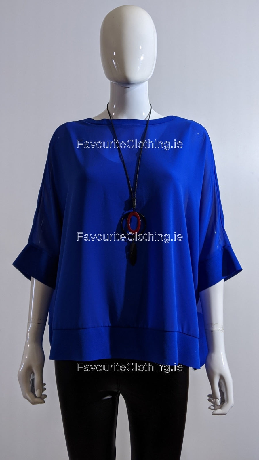 Royal Blue Necklace Loose Top