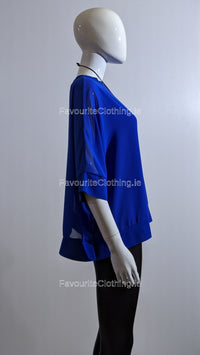 Royal Blue Necklace Loose Top