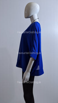 Royal Blue Necklace Loose Top