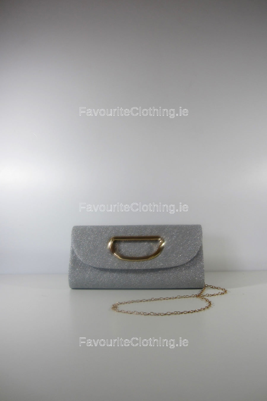 Silver Envelope Clutch Bag