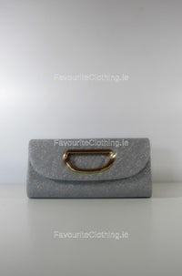 Silver Envelope Clutch Bag