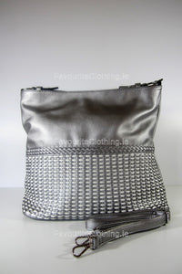 Silver Tweed Pattern Handbag