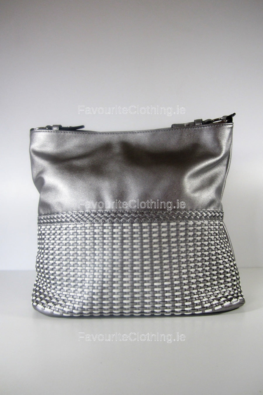 Silver Tweed Pattern Handbag