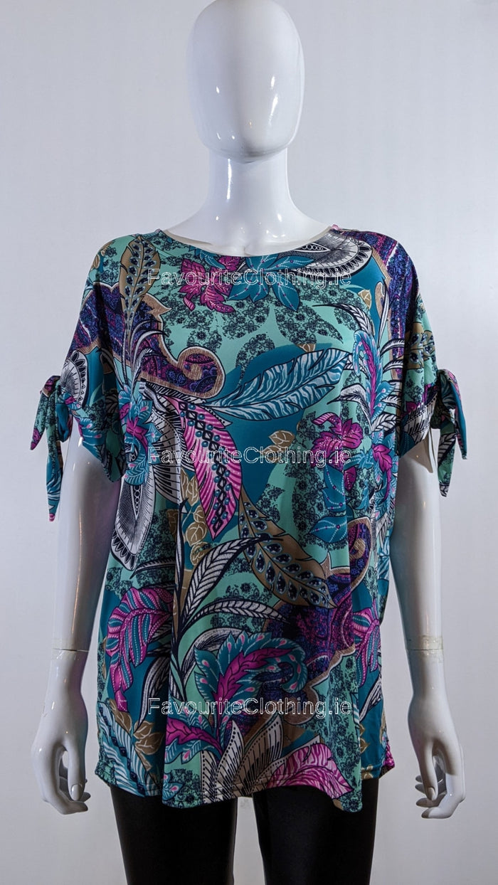 Teal Paisley Design Top