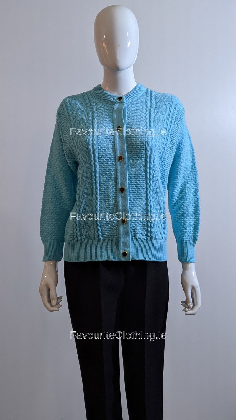 Turquoise Blue Design Cardigan