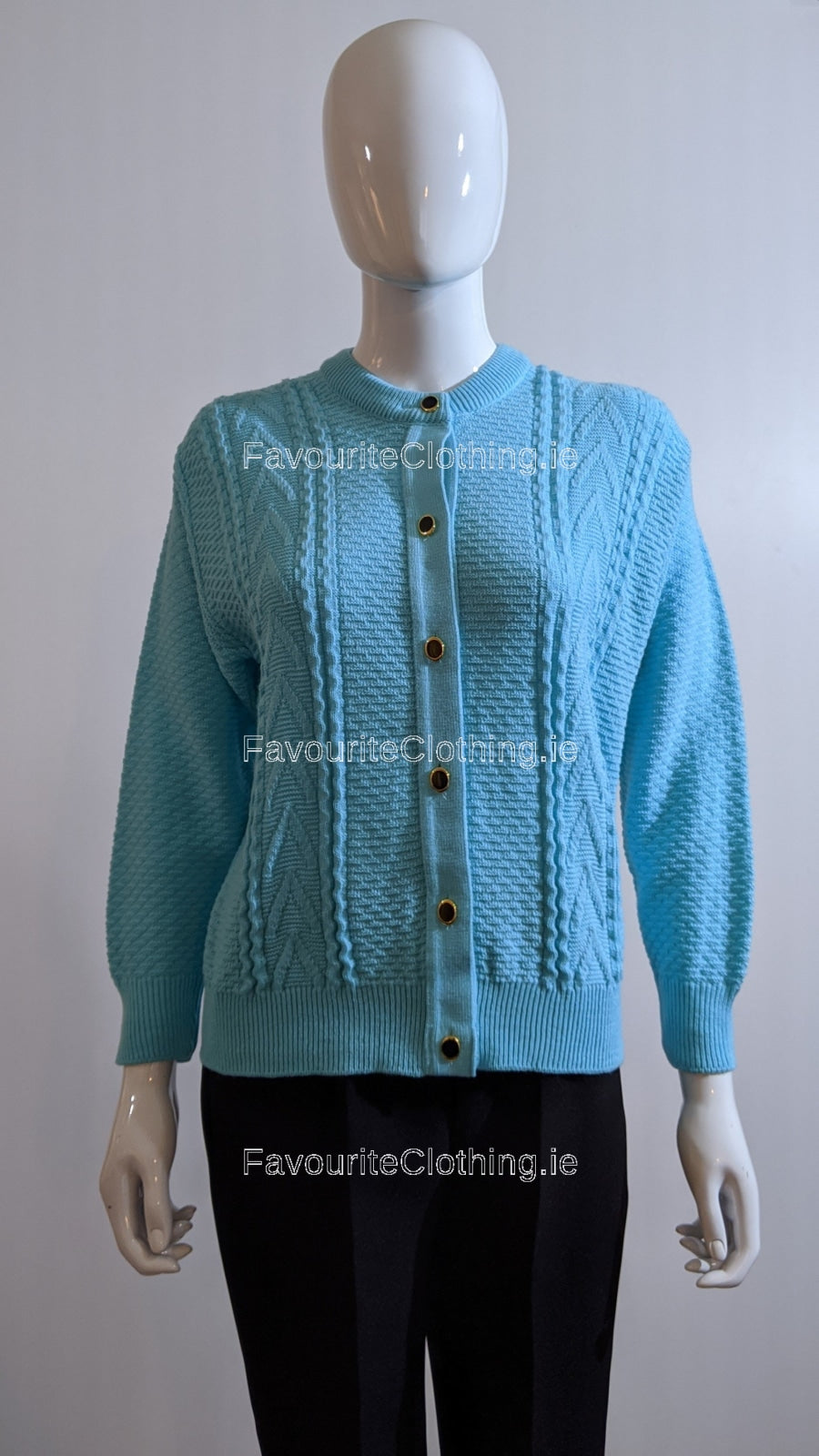 Turquoise Blue Design Cardigan