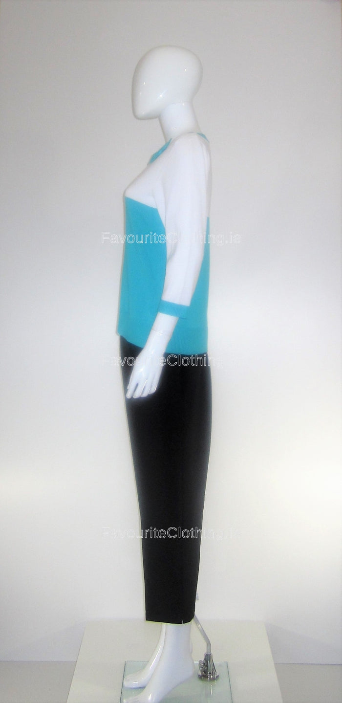 Turquoise Bow Round Neck Jumper