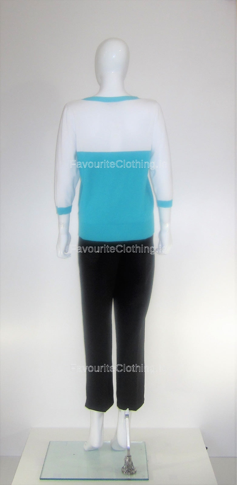 Turquoise Bow Round Neck Jumper