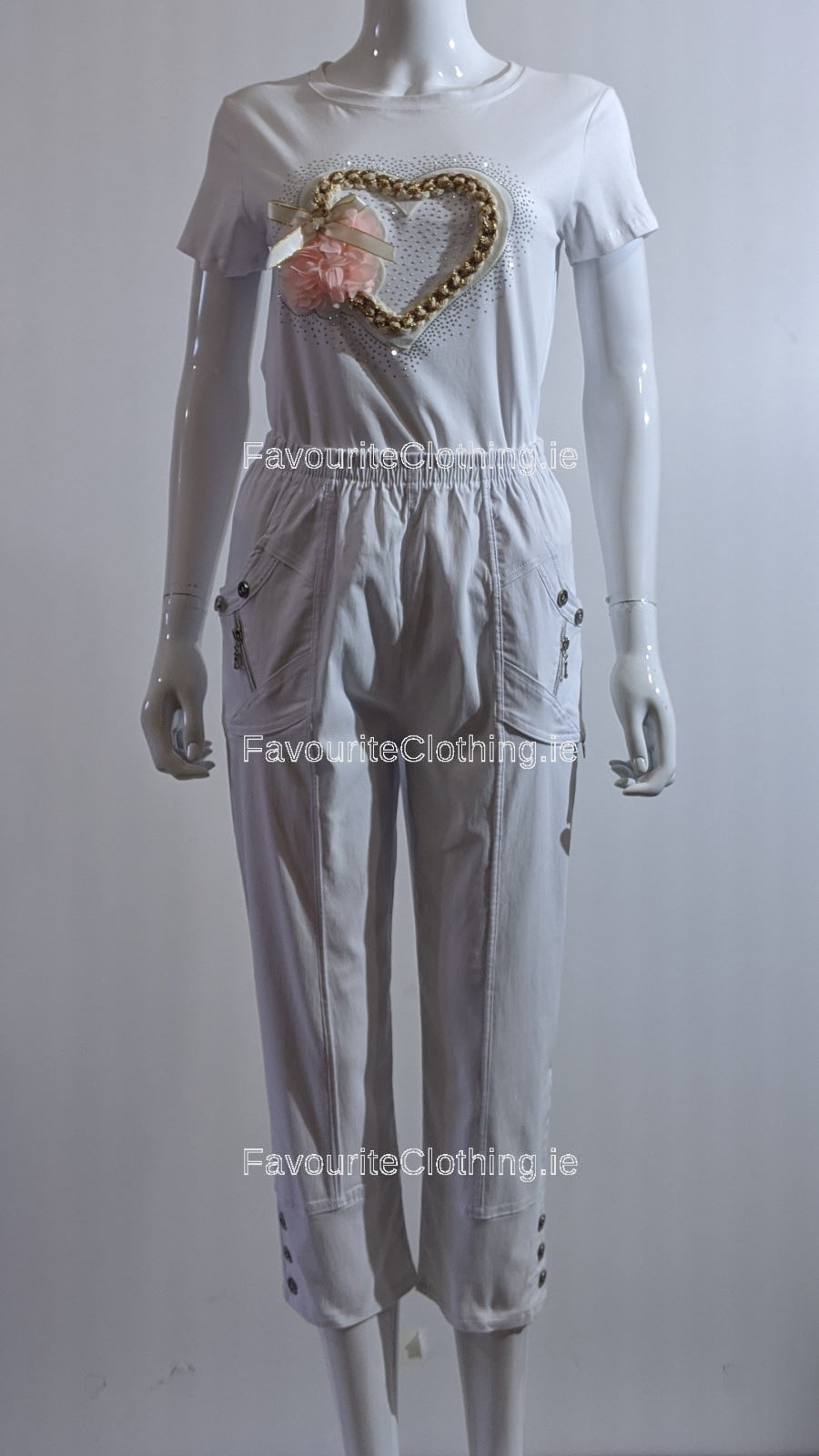 White Cropped Cotton Trouser