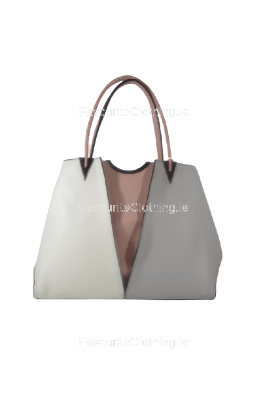 White & Grey Contrast Handbag