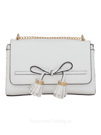 White Tassel Detail Shoulder Bag