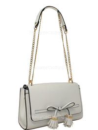 White Tassel Detail Shoulder Bag