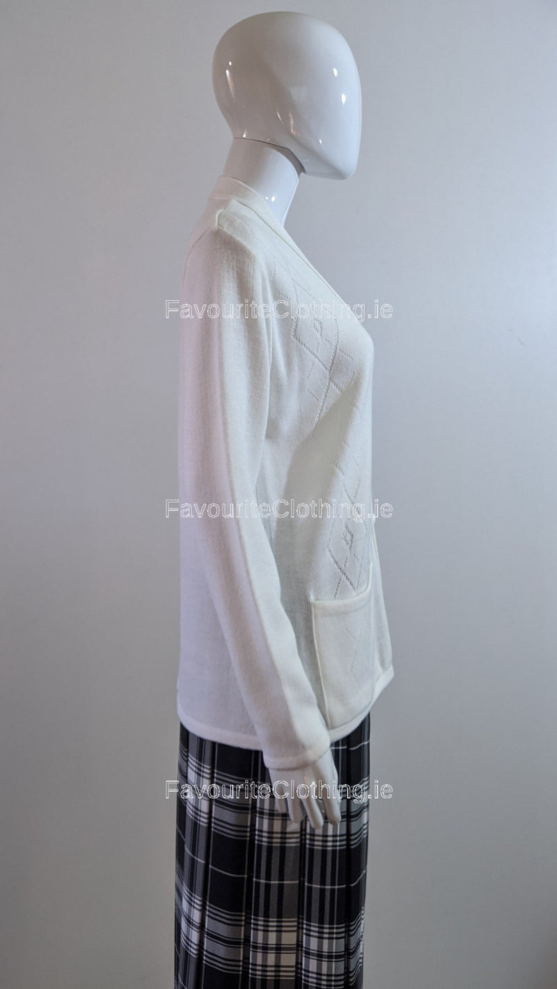 White Two Pocket Cardigan