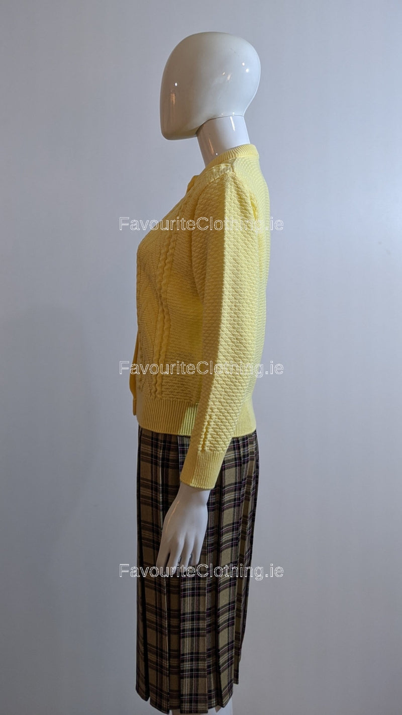 Yellow Button Up Design Cardigan