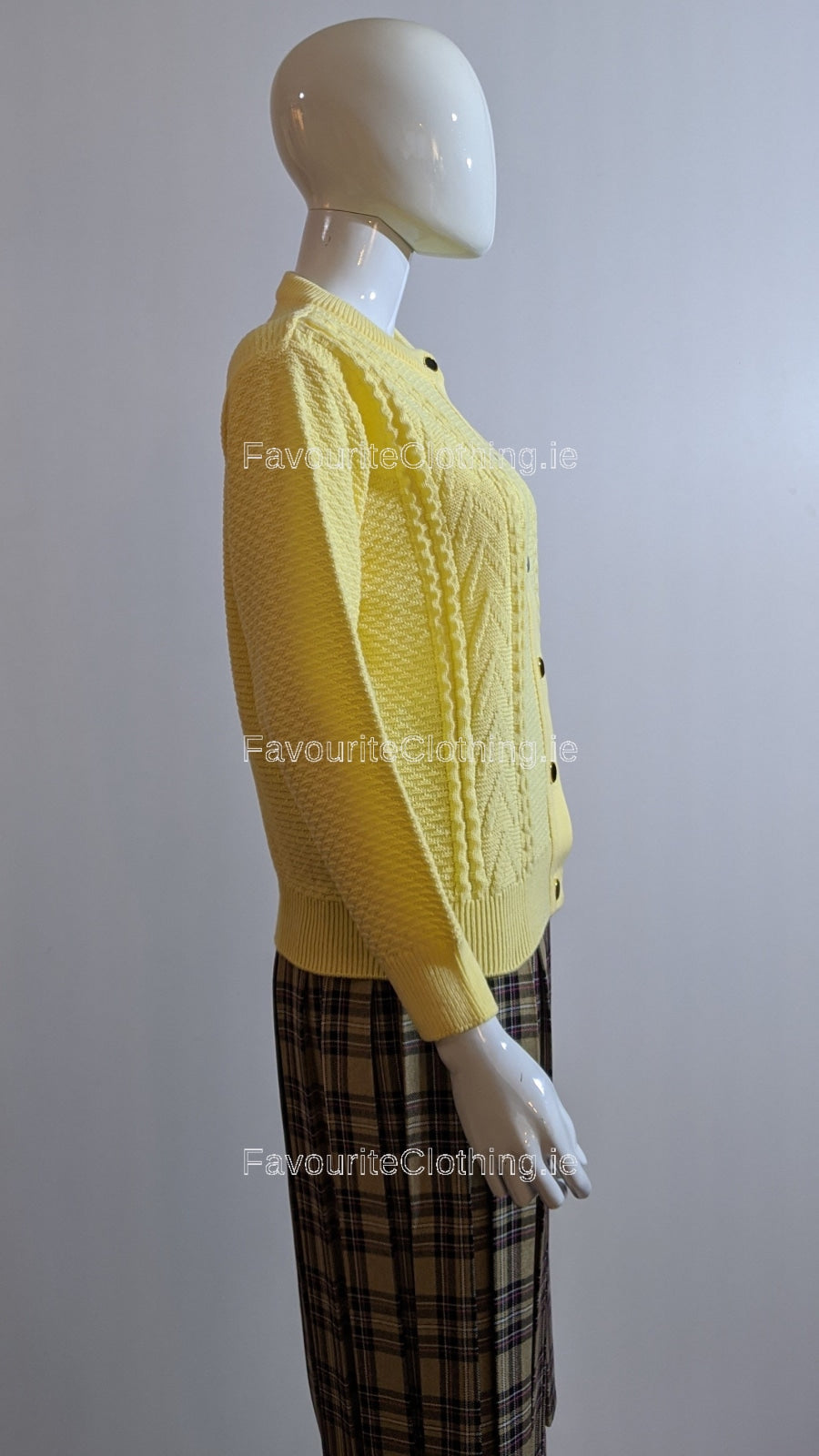 Yellow Button Up Design Cardigan