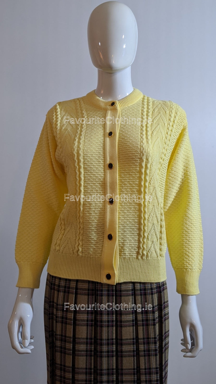 Yellow Button Up Design Cardigan