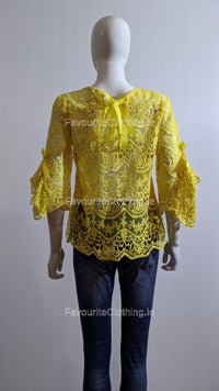 Yellow Lace Design Top