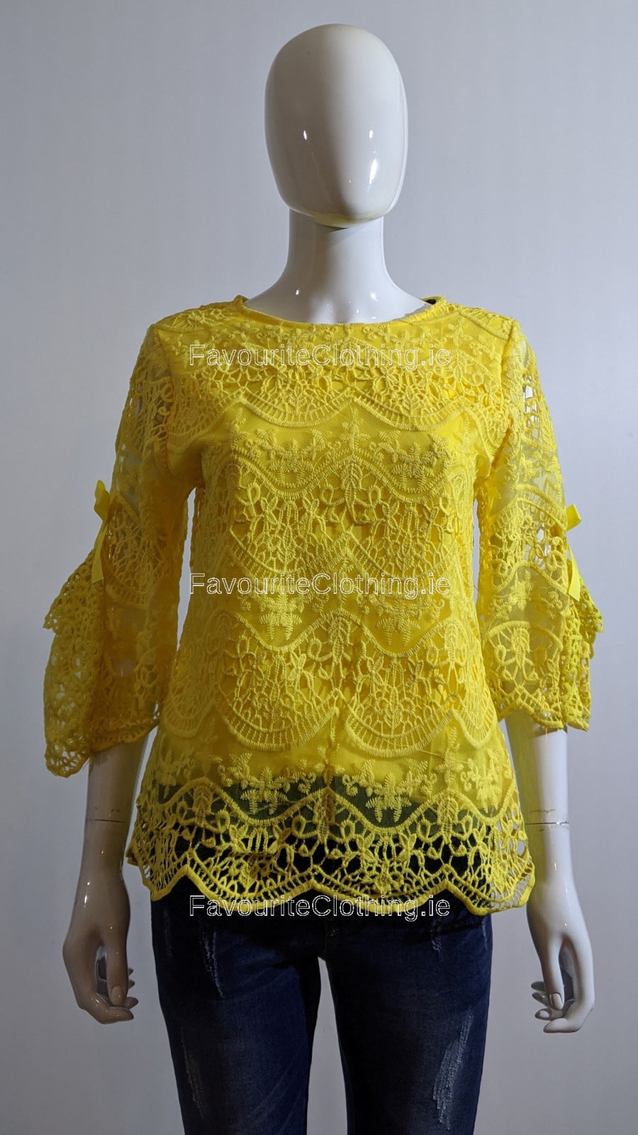 Yellow Lace Design Top