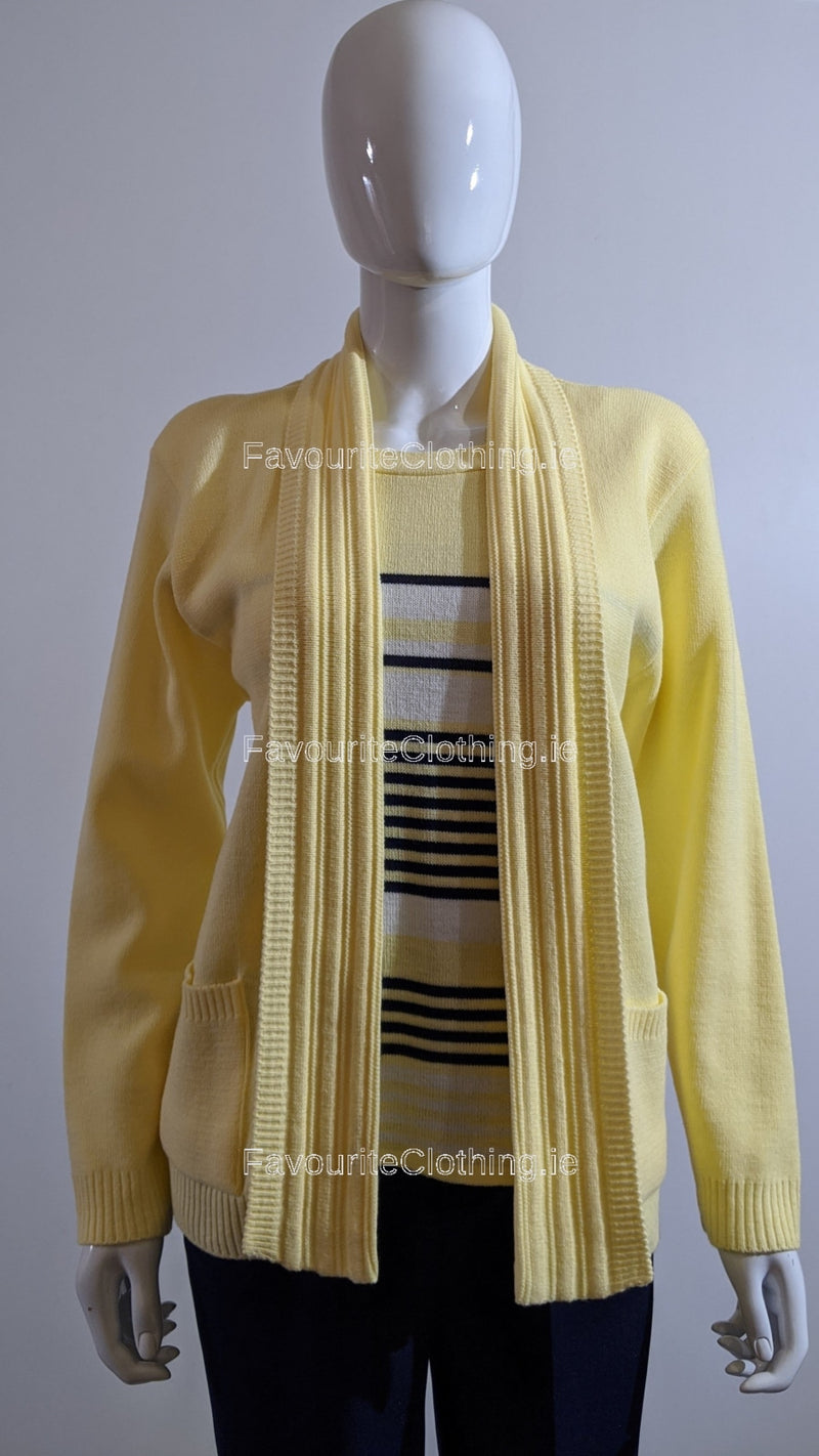 Yellow Stripe Twinset Jumper